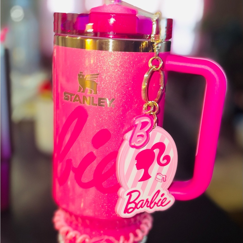 🎀 Barbie Stanley Straw Charm Keychain 🎀